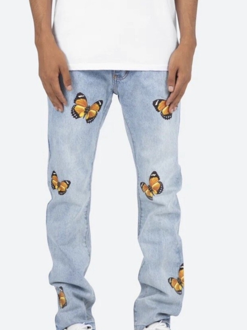 MNML Jeans 29 Waist 31 Inseam Butterfly Denim Button Fly Straight Leg Mens